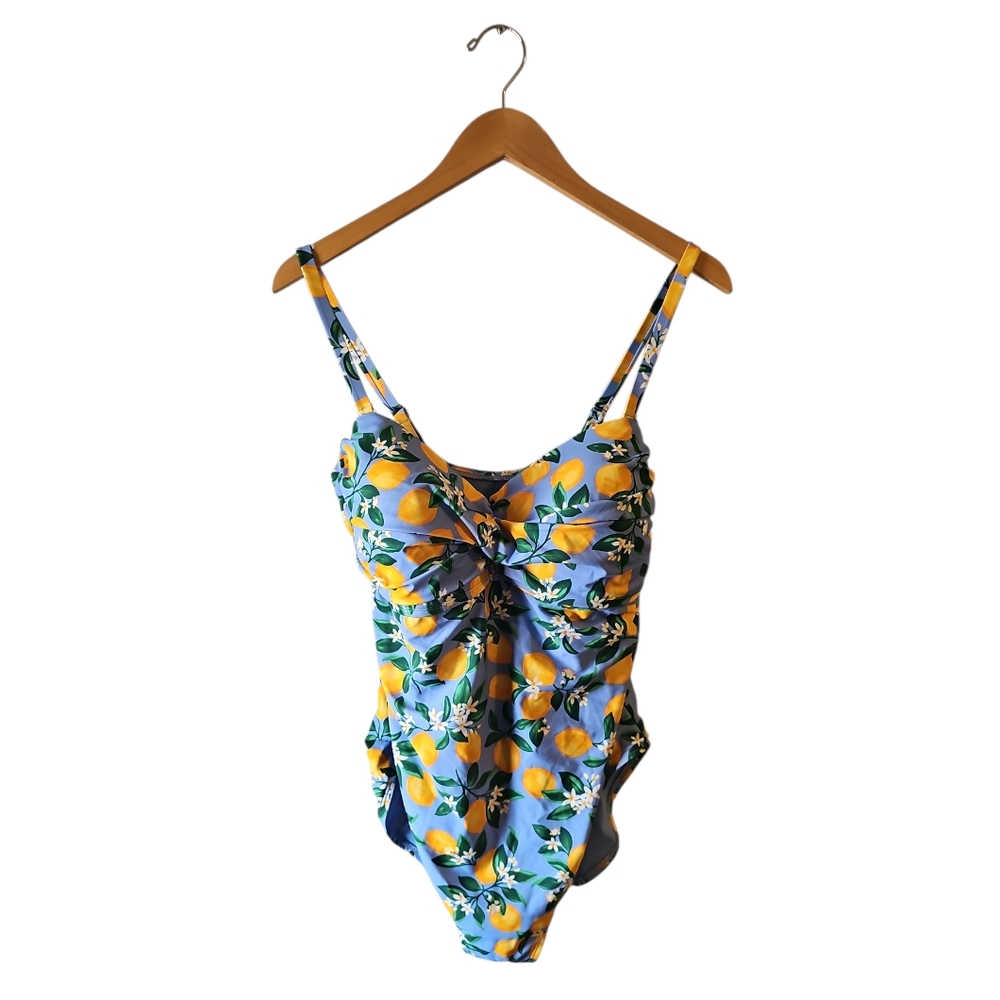 Draper James Lemon Blossom Bandeau One Piece Swimsuit Sz XL - Picture 4 of 7
